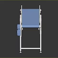 Industrial Conveyor Belt System With Blue Surface White Frame And Electric Motor