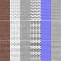 Circular Components On Red Brick Wall With Vertical Arrangement And Classic Texture