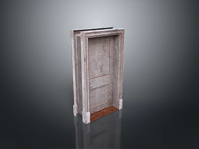 Traditional Wooden Entrance Door With Paneled Design And Natural Wood Frame In 3D Rendering 3d model