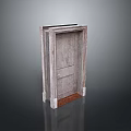 Traditional Wooden Entrance Door With Paneled Design And Natural Wood Frame In 3D Rendering