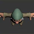 3D Rendered Dwarf Character With Green Hat White Beard And Brown Clothing