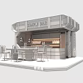 Modern Simple Bar Booth with Neon Lights Bar Counter and Chairs