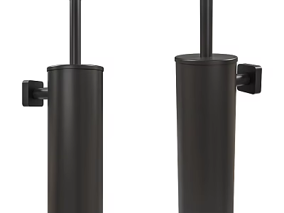 Modern Stylish Black Wall Mounted Toilet Brush Holders Bathroom Accessories 3d model