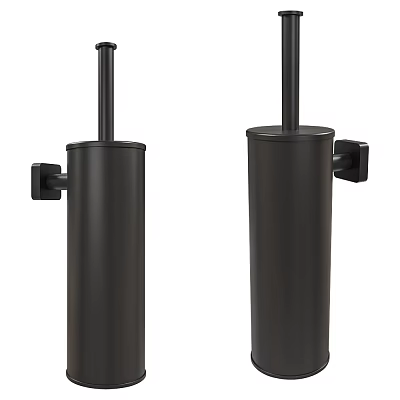 Modern Stylish Black Wall Mounted Toilet Brush Holders Bathroom Accessories 3d model