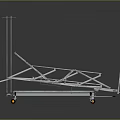 Adjustable Hospital Bed With Metal Frame Wheels Wooden Bed Board And IV Poles