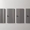 Modern Gray Hinged Doors With Sleek Lines In Interior Design 3d model