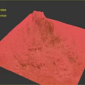 Orange Textured Terrain Model With Elevated Structure And Detailed Surface Features 3d model