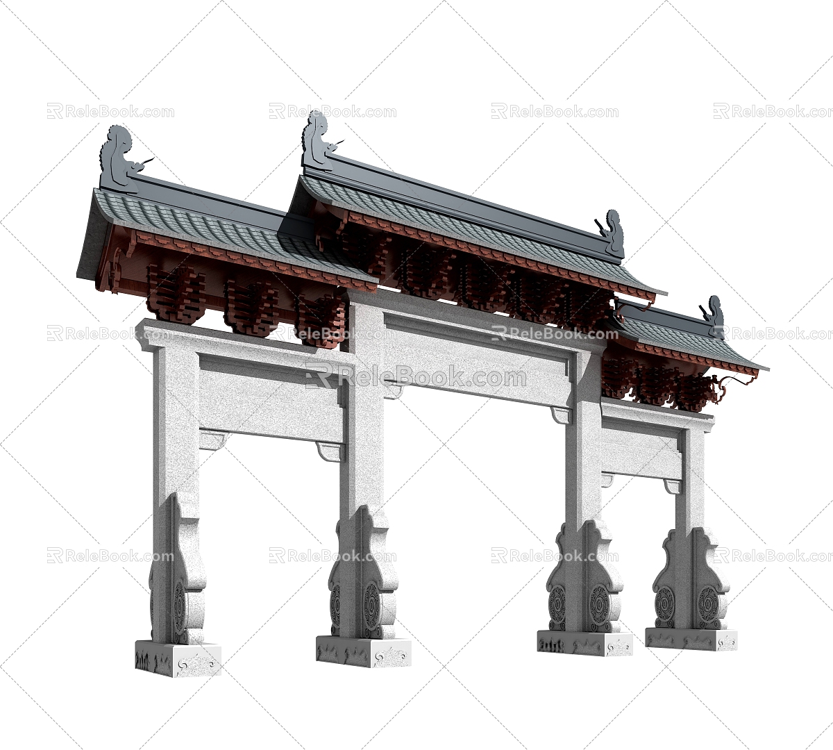 Chinese archway gate model