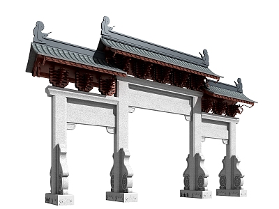 Chinese archway gate model