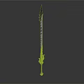 Medieval Decorative Spear With Intricate Carvings And Ornamental Handle Design