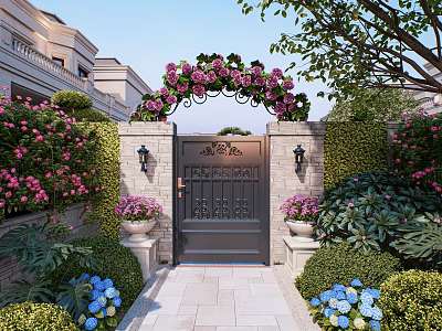 European-American Garden Gate 3d model