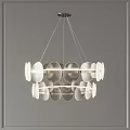 Modern Double Layer Circular Frosted Glass Disc Chandelier Design