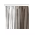 Luxurious Modern Curtains With Light Filtering And Solid Color Design 3d model