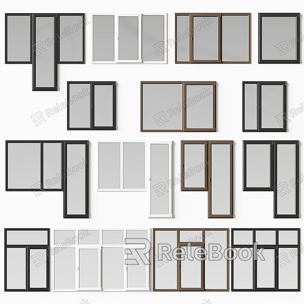 aluminum alloy glass window model