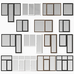 aluminum alloy glass window 3d model