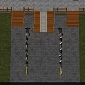 Traditional Chinese Memorial Archway Classic Design With Stone Pavement Flagpoles And Lanterns