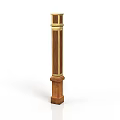 Architectural Decorative Column With Wooden Body Layered Design And Gold Accents
