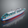 Detailed Water Transport Ship Model With Multiple Decks And Upper Structure Design 3d model