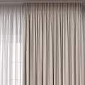 Elegant Beige Curtains With White Sheer Layers For Window Interior Design