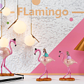 Modern Ornaments Combination Flamingo 3d model