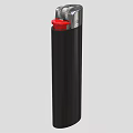 Black Lighter With Silver Top Red Button And Sleek Design 3d model
