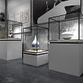 Glass Display Cases Showcasing Ancient Antiques In Modern Exhibition Hall With Soft Lighting
