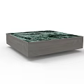 Modern Minimalist Coffee Table With Green Patterned Top And Gray Base 3d model