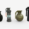 Different Types Of Hand Grenades With Various Colors And Label Designs