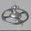 Futuristic Cosmic Space Station Design With Multi Ring Structure And Spire Top 3d model