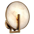 Round Wall Lamp With Textured Shade And Brass Frame Modern Design 3d model