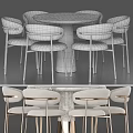 Elegant Modern Dining Table Set With Marble Top Upholstered Seats And Gold Metal Legs