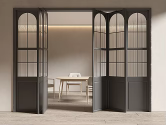 French Folding Door Changhong Glass Folding Door Glass Door Kitchen Door Balcony Door 3d model