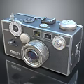 Vintage Film Camera with Classic Lens and Retro Mechanical Knobs Design 3d model