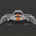 Futuristic Cosmic Spaceship Design With White Exterior And Orange Accents