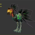 Colorful Bird With Vibrant Green Feathers Red Yellow Head And Unique Beak