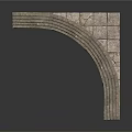 Arched Architectural Stone Component With Textured Brick Structure Design