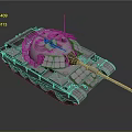 Military Combat Tank With Heavy Metal Armor Tracks Turret And Long Gun Barrel