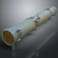 Military Missile With Camouflage Paint Red Warhead And Metal Support Structure
