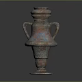 Classic Copper Blue Decorative Vase With Two Handles And Shiny Surface Design
