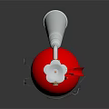 Red Fire Extinguisher with Black Bracket for Safety Protection on Dark Background