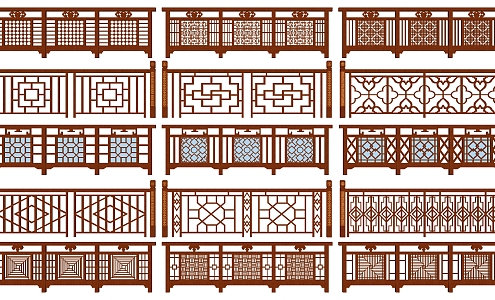 Chinese Railing 3d model