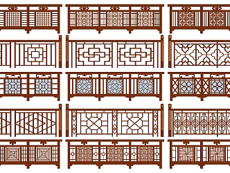 Chinese Railing 3d model