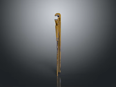 Yellow Adjustable Industrial Wrench With Heavy Duty Metal Construction For Industrial Applications 3d model