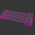 Architectural Stone Balustrade With Parallel Bars And Textured Classical Base Structure