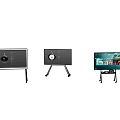 Modern Smart Television With Portable Rolling Stand Displaying Streaming Entertainment Content 3d model