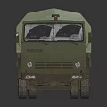 Military Green Heavy Duty Cargo Truck With Canvas Covered Cargo Bed