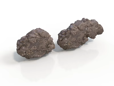 Natural Wooden Stone Decorative Blocks With Rough Surface And Home Decor Use 3d model
