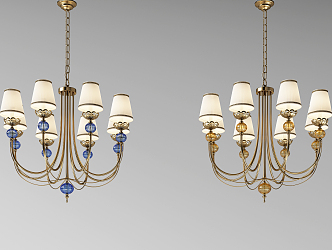 European-style chandelier metal chandelier combination 3d model