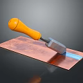 Wooden Handle Trowel with Metal Blade Essential Hardware Tool for Construction Work 3d model