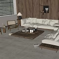 Wind Sofa Coffee Table Combination Chinese Sofa Coffee Table Combination 3d model
